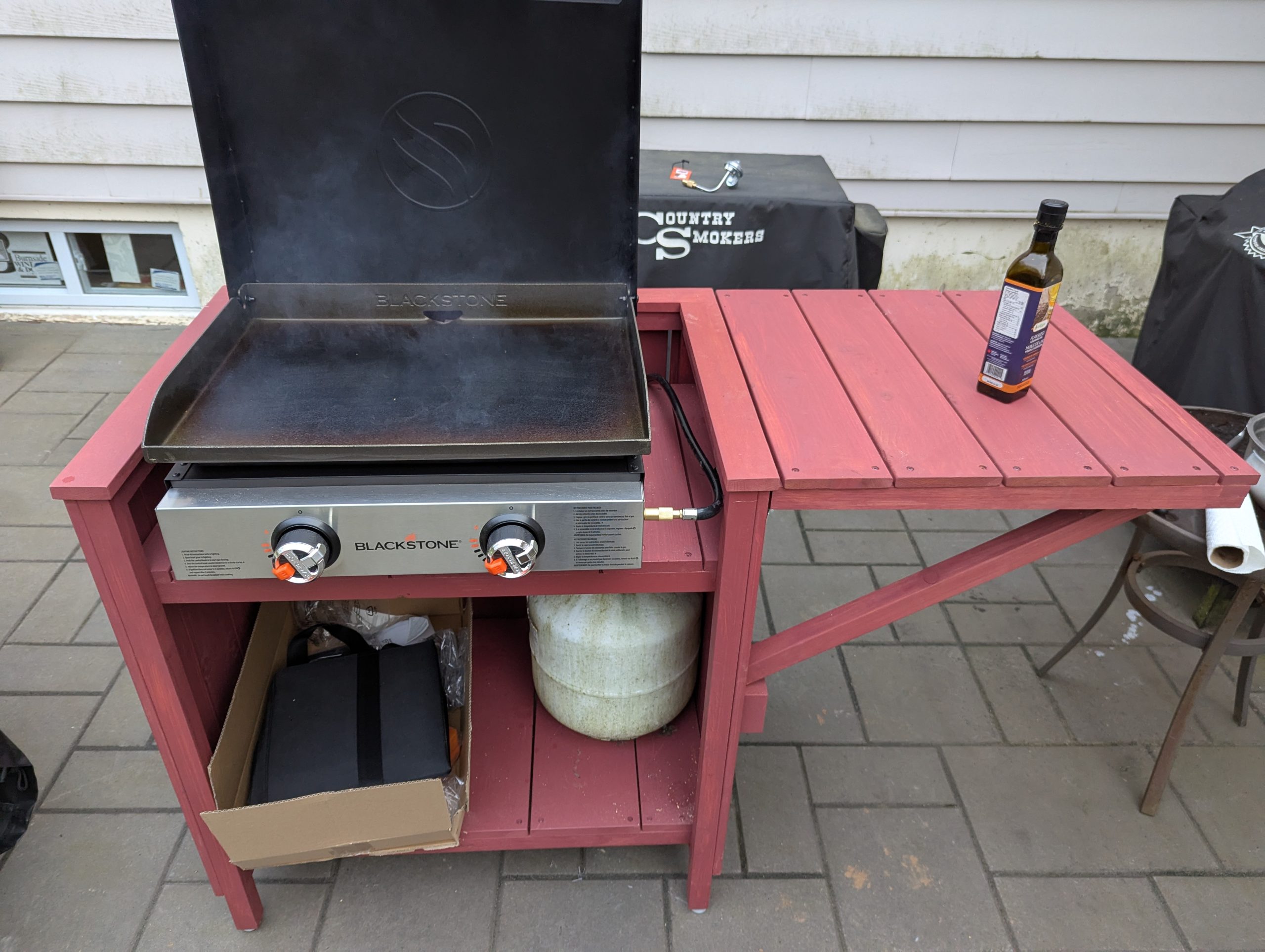Griddle Stand with Fold-Out Side Table