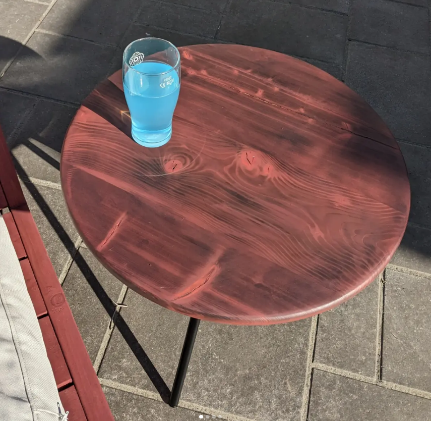 Outdoor Side Table with Reclaimed Top